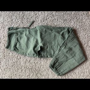 Green utility pants
